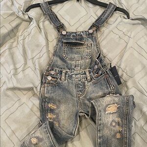 Boys Blue Distressed Overalls